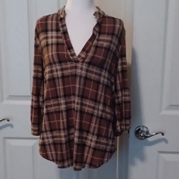 🍭💫Plaid V-Neck Women's Top - Picture 2 of 7